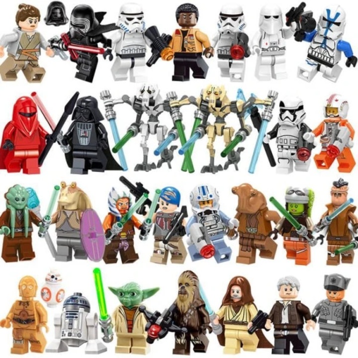 Комплект от 29 части, минифигурка Star Wars, от ABS пластмаса, съвместим с блокчета тип LEGO, за деца 6+, Многоцветен