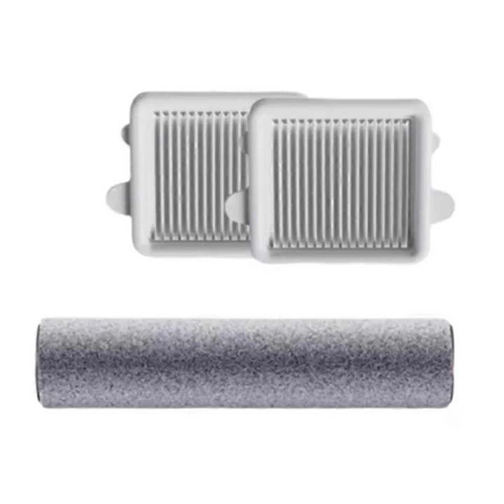 Set piese de schimb pentru aspirator robot compatibil Roborock F25/F25 ACE/F25 LT/F25 RT/F25 ACE Combo/F25 Combo/F25 ALT, perie rotativa moale, filtru HEPA capteaza 99,97% din particule de 0,3 microni, alb/gri, 1 perie + 2 filtre