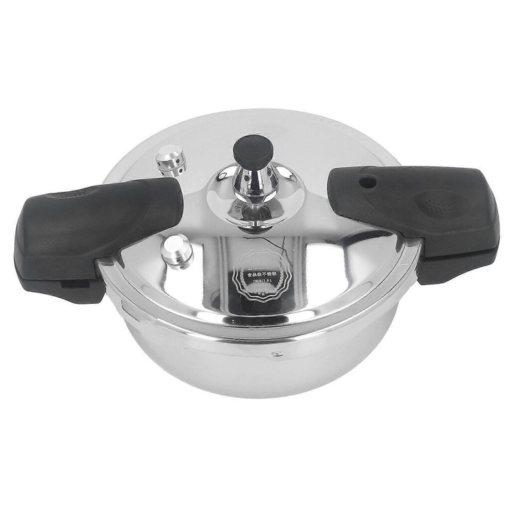 Mini kukta 1.8L, 304 rozsdamentes acél gyorsfőző edény, automatikus nyomásérzékeléssel és biztonsági szeleppel, ezüst, 18 cm