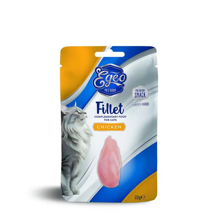 Recompensa pentru pisici, Egeo, file de pui pentru pisici, 22g