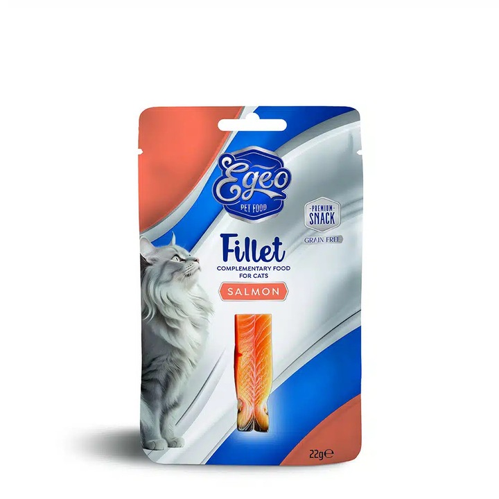 Recompensa pentru pisici, Egeo, file de somon pentru pisici, 22g
