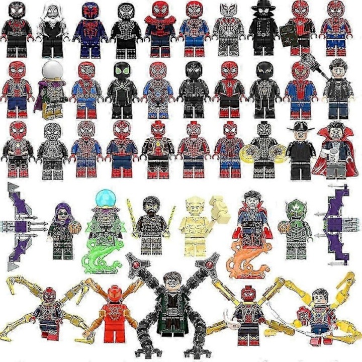 Set figurine asamblabile/mini-figuri Avengers 4, personaje Iron Man, Spider-Man, Thanos, Thor si altii, figuri detaliate cu accesorii, Multicolor, 41 piese
