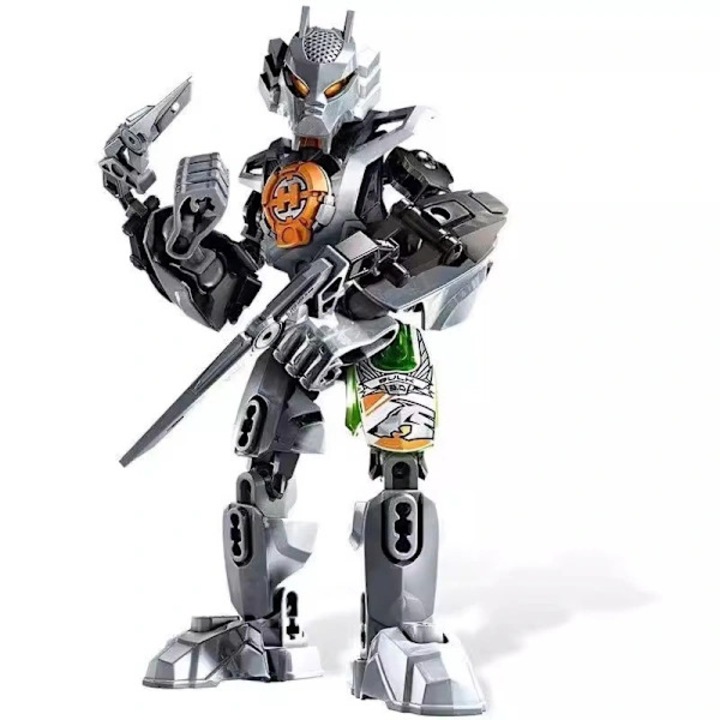 Фигурка робот за сглобяване Bionicle Hero Factory Star Warrior Soldier, конструктор с части за сглобяване, нетоксични и миещи се, сив