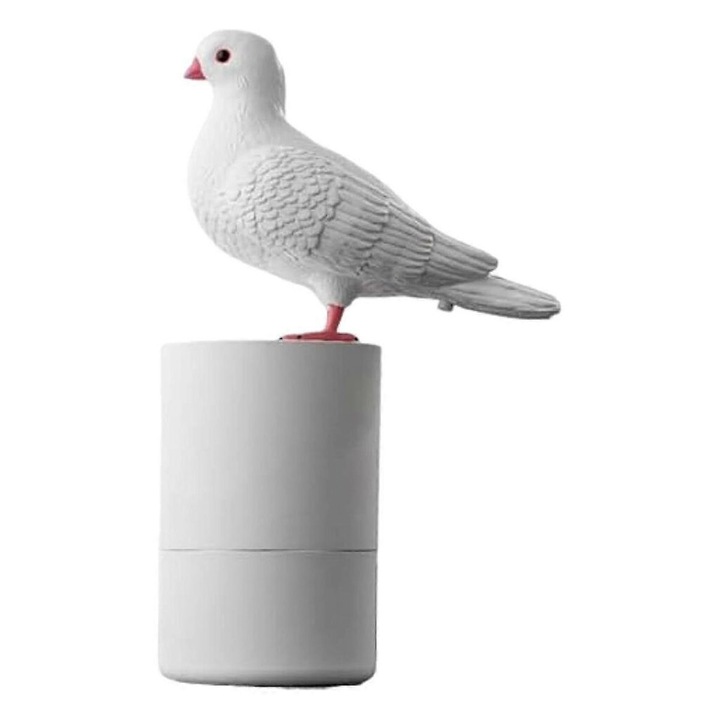 Automata szappanadagoló Pigeons, érintésmentes adagoló, madár alakú, indukciós érzékelővel, finom habot adagol, műanyag, fehér, 1 db