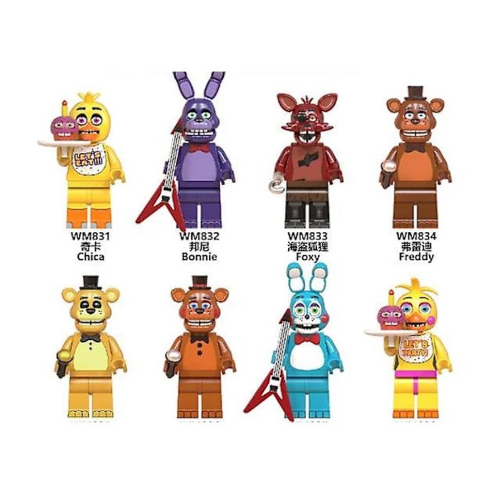 Set 8 piese figurine Five Nights at Freddy's, multicolor, 4.5cm
