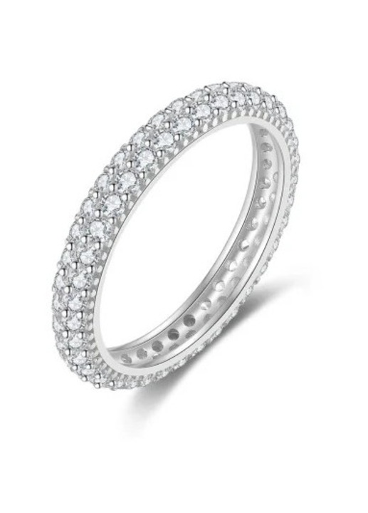 Inel Eternity Trio din Argint 925 si Zirconii Premium, pentru femei, Una Vida