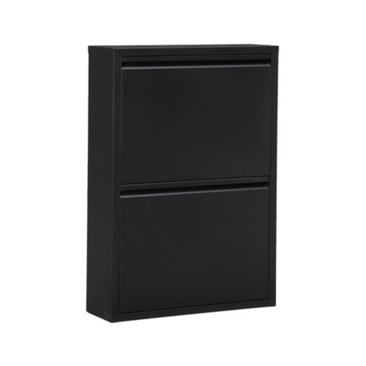 Pantofar metalic Alveon, 2 rafturi, pentru 6-8 perechi de incaltaminte, otel laminat la rece, usi magnetice