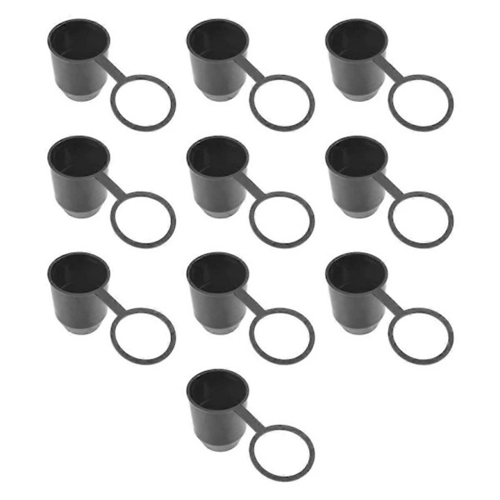 Set 10 capace protectie remorca oval negru 50mm
