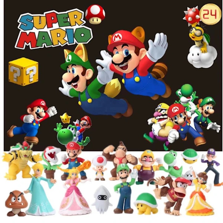Адвент календар / Коледен календар ST-35, аксесоари, фигурки Super Mario, многоцветен, 1 бр