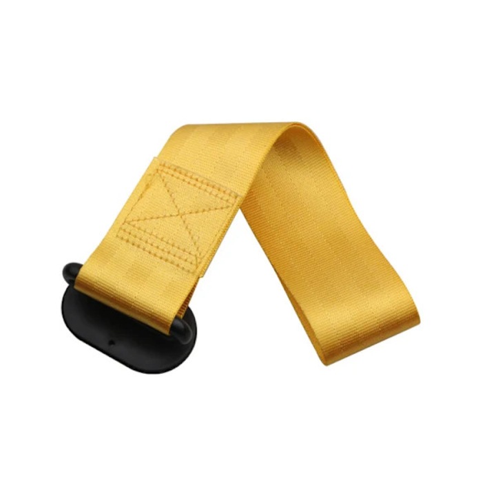 Banda remorcare decorativa, chinga remorca JDM din nylon impletit, cu catarama metalica pliabila, universala, galben, 14x7x2.5 cm, 1 buc