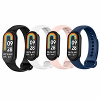 Set 4 curele din pentru bratara smart Xiaomi Mi Band 8/9/10, JESWO®, Dimensiune reglabila, Durabil, Moale, Rezistent la transpiratie, Rezistent la apa, petrecerilor, sporturilor, Silicon, Multicolor