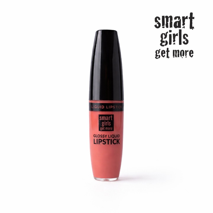 Ruj lichid de buze cu pigment intens Smart Girls Get More, Colectia Long lasting love, rezistent la apa, Glossy 03