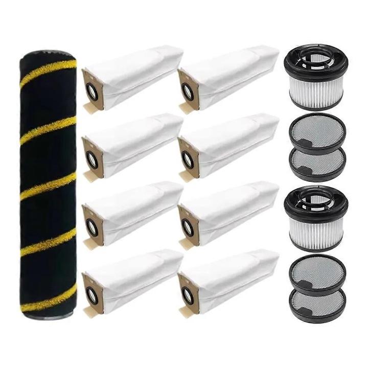 Set accesorii aspirator robot Dreame Z10/Z20 Station, perie rotativa cu peri moi pentru curatare profunda, filtru HEPA lavabil, saci de praf din material netesut biodegradabil, Multicolor, 1 perie, 2 filtre, 8 saci