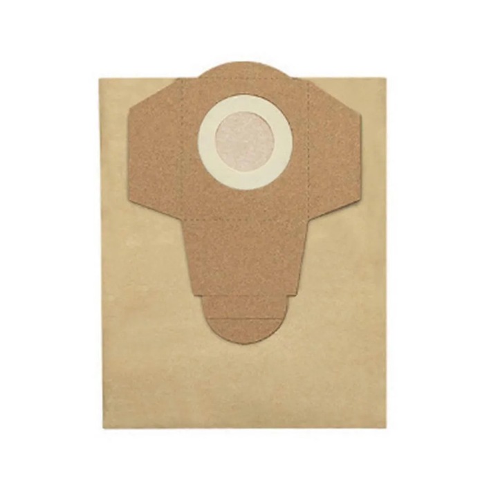 Sac colectare praf/punga pentru aspirator Einhell BT-VC 1250S, 20L, din hartie, pentru murdarie uscata si umeda, Bej, 1 buc