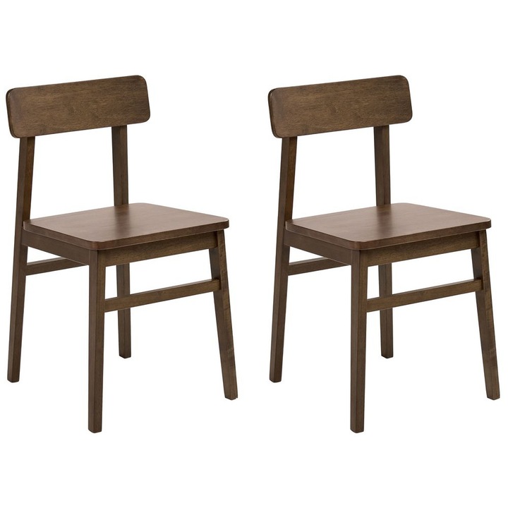 Set de 2 scaune dining Gorre Lemn Maro inchis