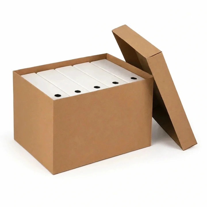Set 20 Cutii pentru Arhivare Cu Capac, 386x257x275mm, Carton, CO3, Natur