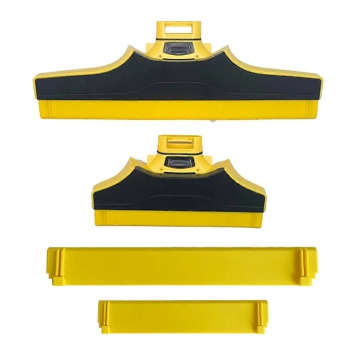 Duza de aspirare pentru geamuri, cap de aspirare, set de inlocuire pentru WV 6, cu buza din cauciuc pentru curatare fara urme, include duza lunga, duza scurta, racleta 280 mm, racleta 170 mm, galben, set 4 piese