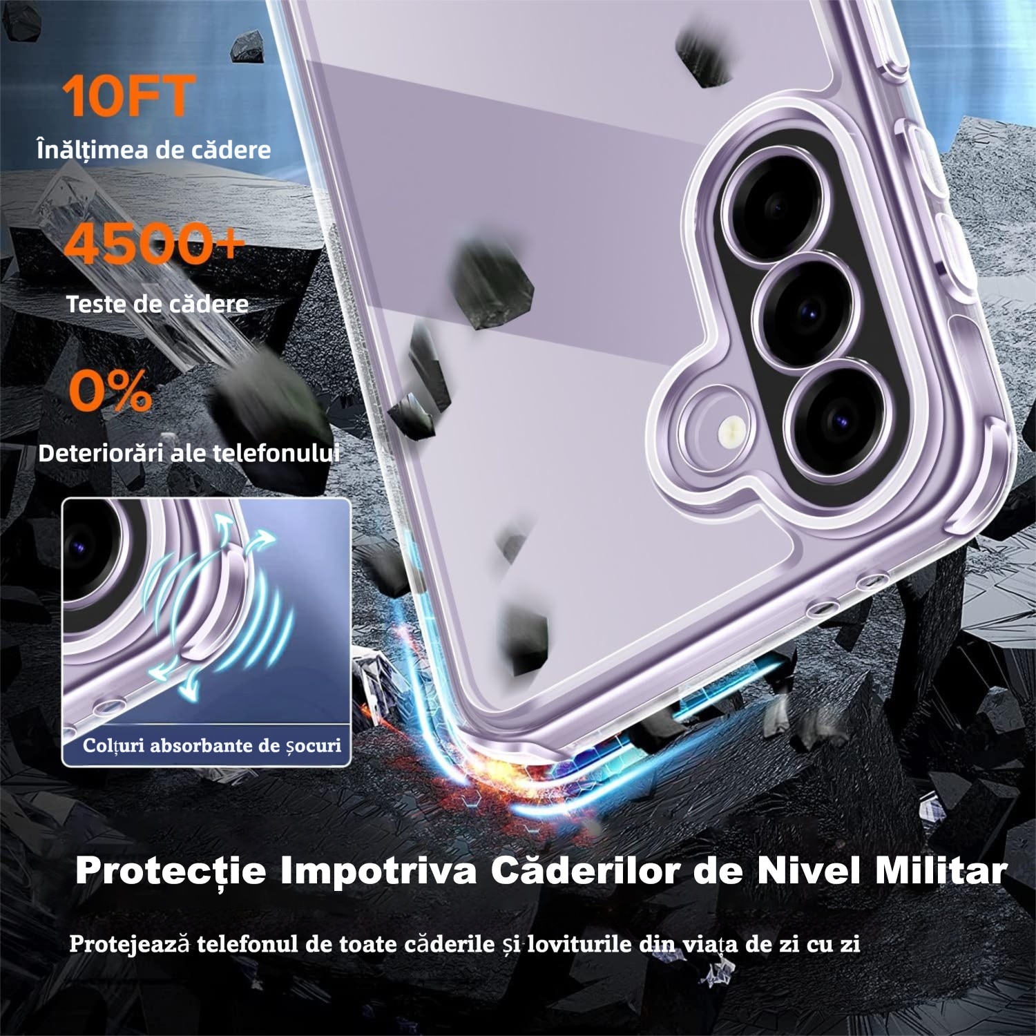 Pachet Husa Telefon Care nu Ingalbeneste + 2 Folii Sticla Compatibila Cu Samsung Galaxy A37 5G, MOGU Set Protectie 360, Carcasa Subtire de TPU Flexibil, Rezistent la Socuri, Include 2 folii de Protectie din Sticla Securizata, Transparenta