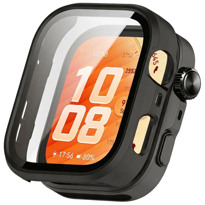 Калъф с протектор за екран Tech-Protect Defense, съвместим с Huawei Watch Fit 5 Pro, Черен