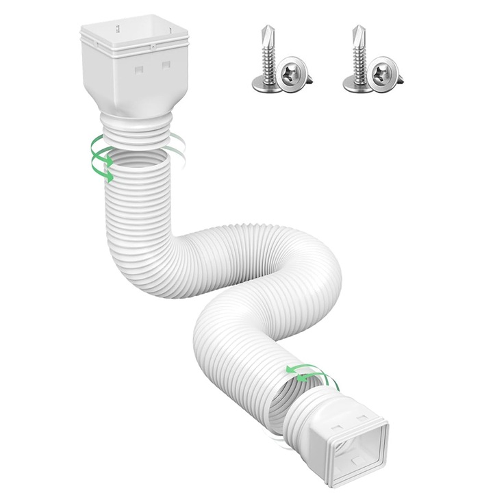 Extensie telescopica pentru burlan, alb, 50x150cm, flexibila, cu surub de fixare