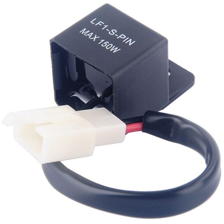 Releu semnalizare / flasher relay pentru motocicleta LF1-S-PIN, 12 V (functionare 11-15 V), 75-90 clipe/min, Negru, 1 buc