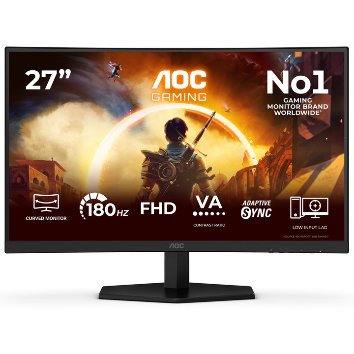 Monitor Gaming Curbat LED VA Philips Evnia 5000 31.5", QHD (2560x1440), 180Hz, 1ms GtG (0.5ms SMBR), AMD FreeSync™, NVIDIA G-Sync™ Compatible, 1500R, 2x HDMI, Display Port, Jack, Ambiglow, Pivot, VESA, alb