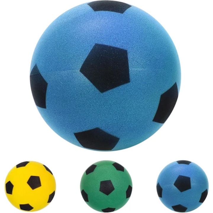 Puha hab futball labda, csendes edzőlabda, nem igényel felfújást, deformációálló, többszínű, 5-ös méret (64 cm kerület)
