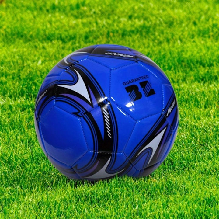 PVC futball-labda, géppel varrott, tartós edzéshez és versenyekhez, kék, 4-es méret