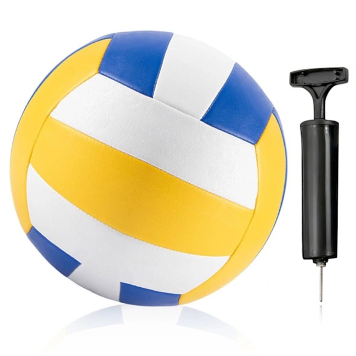 Puha és tartós anyagból készült strandröplabda, pumpával együtt, Többszínű, 5-ös méret (hivatalos)
