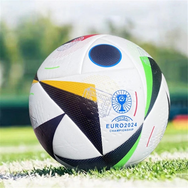 PU futball labda (balon), UEFA Euro 2024 nyomattal, Fehér/Többszínű, 5-ös méret