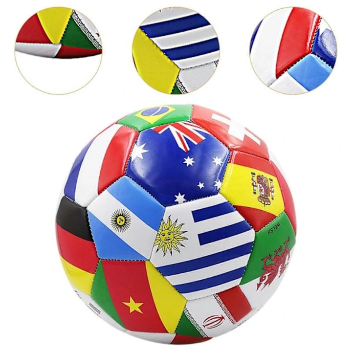 PVC futball-labda (labda), professzionális, belső gumizsebbel és robusztus varratokkal, többszínű, 5-ös méret (21.5 cm)