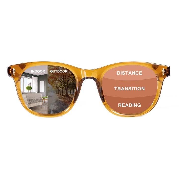 Ochelari De Citit, OuShiun, Multifocali Progresivi, Protectie Lumina Albastra Si UV400, Dioptrii +3.5