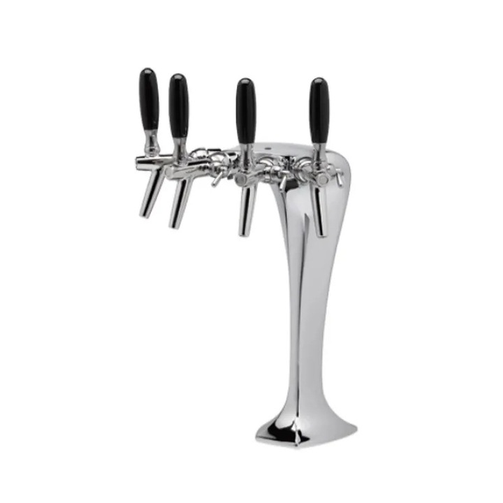 Dozator de bere cu robinet Beertogo Cobra, de tip Turn, pentru 4 sortimente, otel inoxidabil