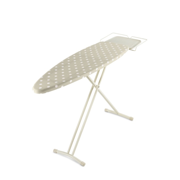 Masa de calcat TI1200E1, suprafata 124 x 40 cm, inaltime pana la 93 cm, husa bumbac si spuma, 6 KG, inox, alb / negru