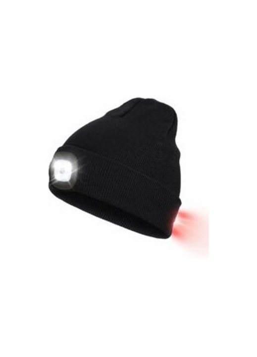 Sport sapka elöl-hátul LED-del, USB, 3 fényerőfokozat, akril, uniszex, 18.5x20cm