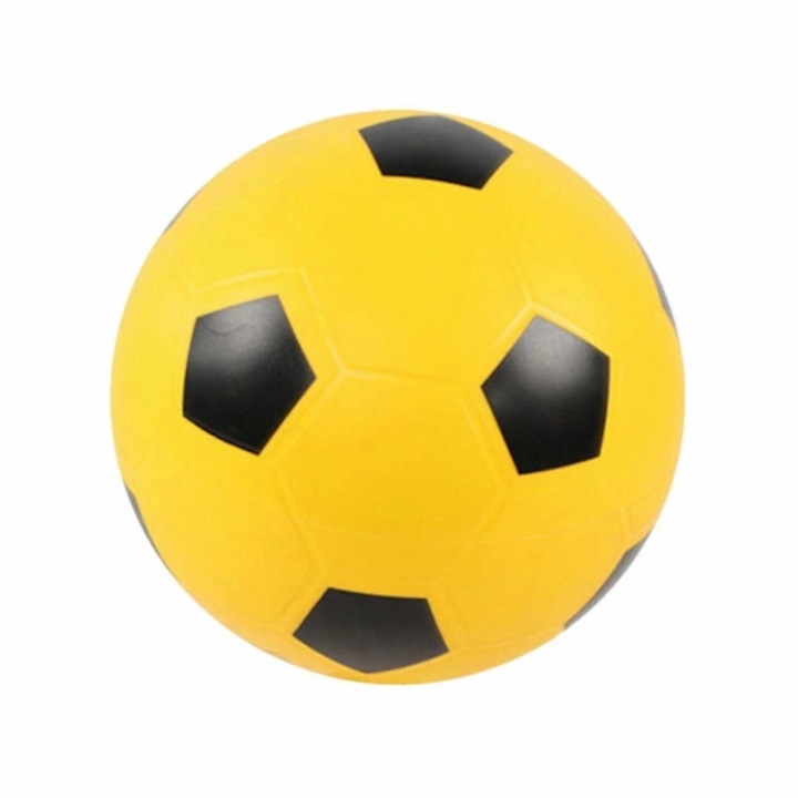 Felfújható futball labda, sárga, 20x20cm, könnyű, csendes, beltéri és kültéri edzéshez