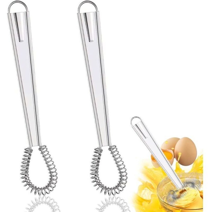 Set 2 mini teluri spirala inox 20.5x3.5cm pentru gatit