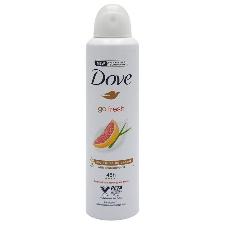 Антиперспирант Дезодорант, Dove, 250 ml Go Fresh Грейпфрут и Лимонена трева