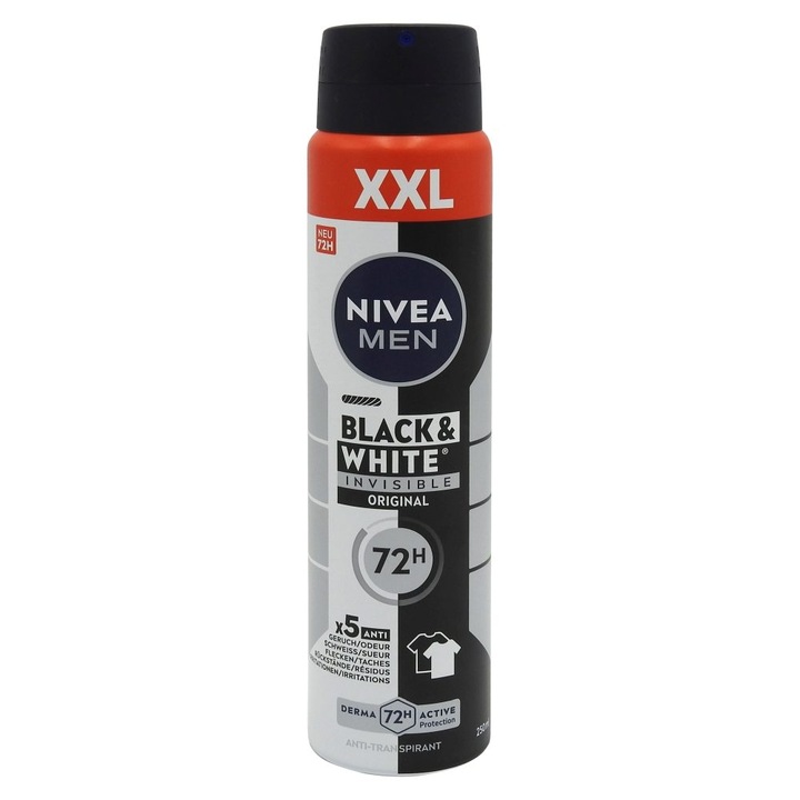 Антиперспирант дезодорант, Nivea, 250 ml Men Invisible Bw Original