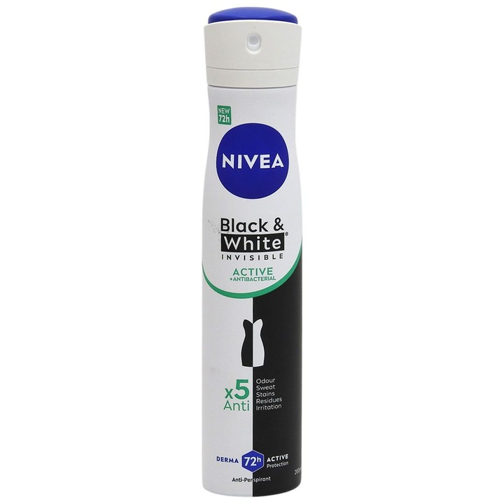Антиперспирант дезодорант, Nivea, 200 ml Invisible Bw Active