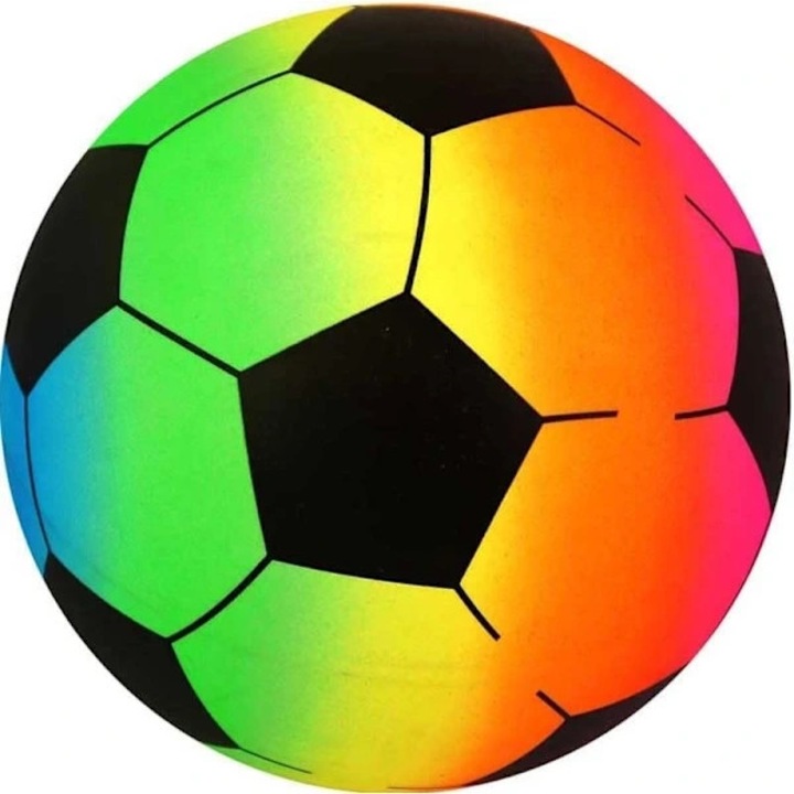 Szivárvány PVC futball labda, könnyű és tartós, gyerekeknek, beltéri és kültéri használatra, 22 cm, Többszínű, 1 db