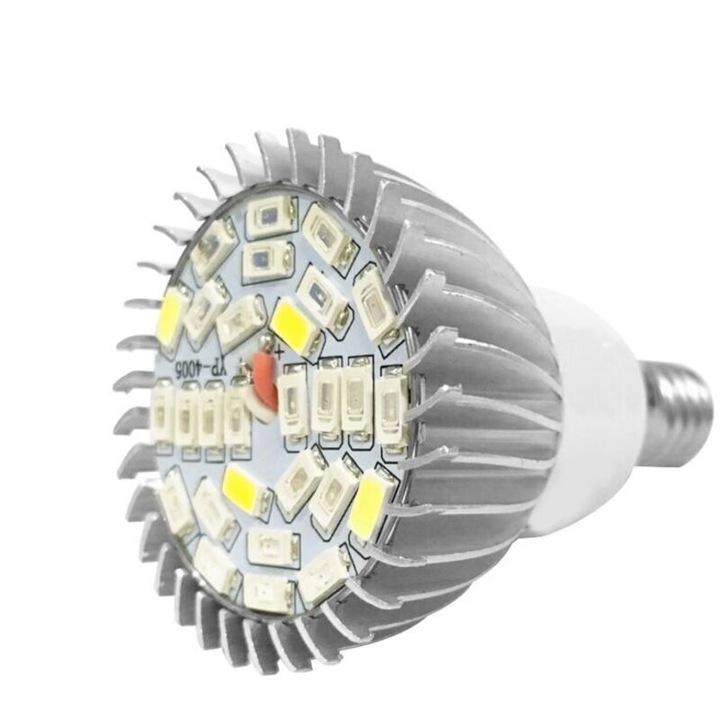 LED növekedési lámpa 28W, teljes spektrumú, E14/GU10 foglalat, 85-265 V, alumínium test, többszínű, 1 db