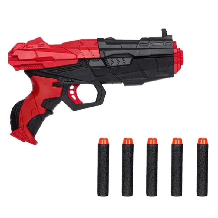 Pistol Shooter Blaze Storm Negru Rosu & 5 Sageti