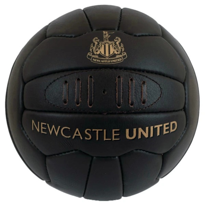 Retro bőr futball labda Newcastle United 5 fekete arany 69cm