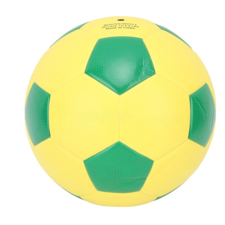 Minge de fotbal, balon din PU, rezistenta la apa si la uzura, elastica pentru antrenament si meciuri, galben/verde, 5