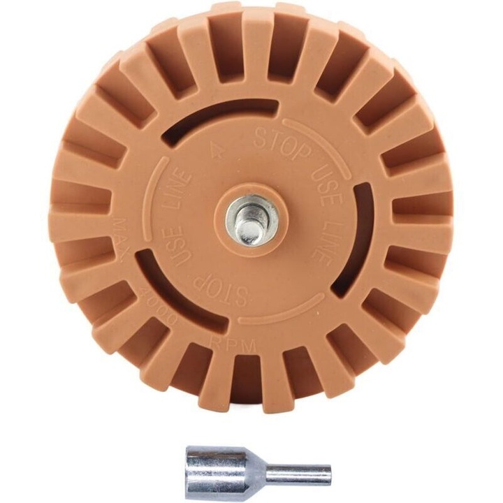 Roata degumare cauciuc 10cm adaptor electric multicolor