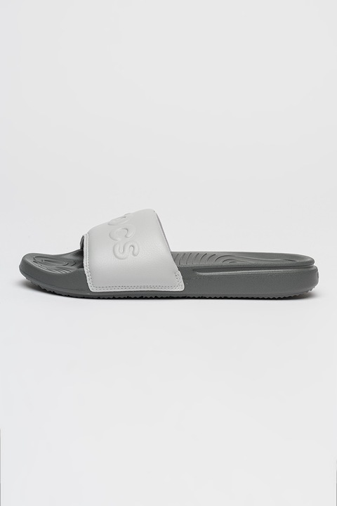 Crocs, Logós műbőr papucs, Világosszürke