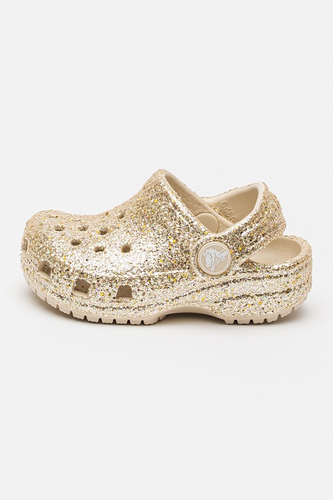 Crocs, Classic csillámos sarokpántos papucs, Aranyszín