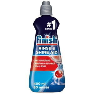 Finish Rinse & Shine Aid öblítőszer gépi mosogatáshoz, Regular, 80 mosogatáshoz, 400ml