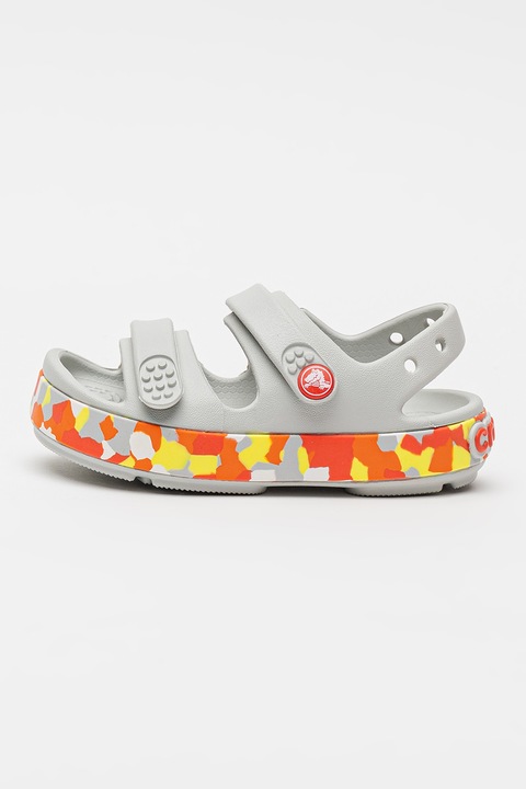 Crocs, Szandál foszforeszkáló részletekkel, Világosszürke/Mandarinszín